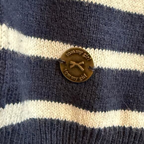 Tommy‎ Girl Sweater Striped Navy Red Nautical Retro Y2K Women's Size Large - Picture 6 of 12